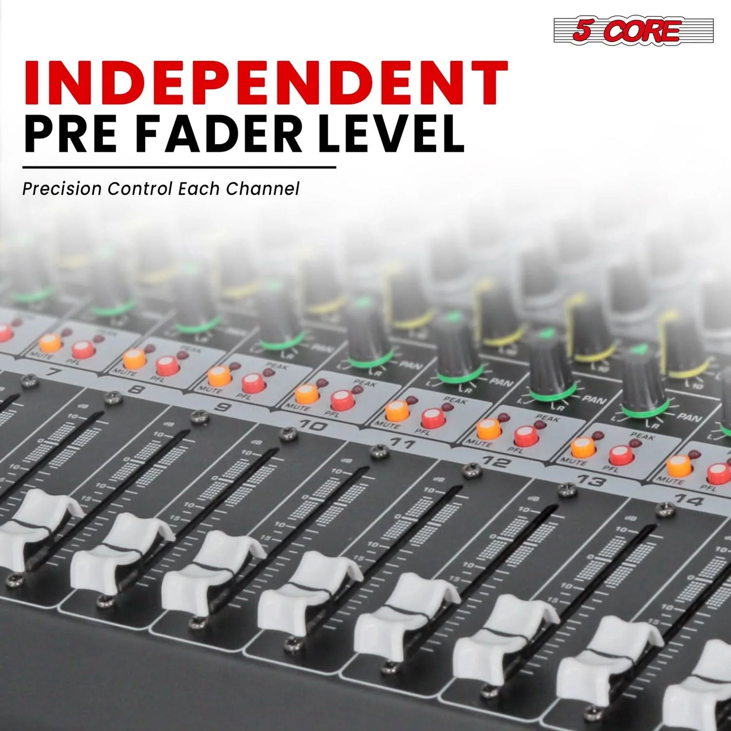 5Core 16-Channel Professional Audio Mixer with Bluetooth and USB Connectivity