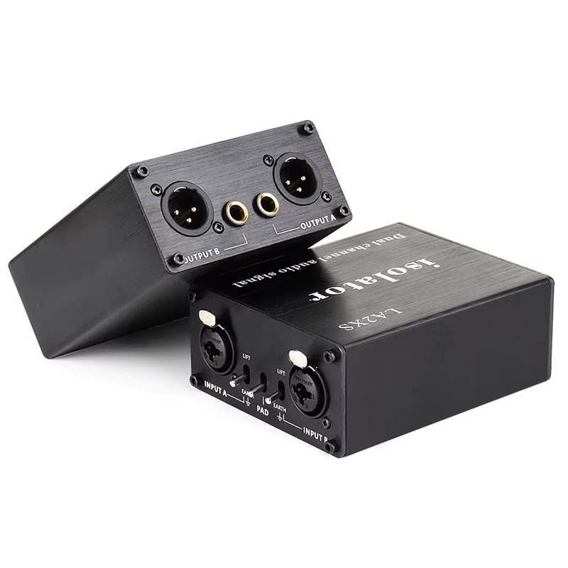 2-Channel XLR Audio Isolator Noise Reduction Filter Eliminates Current Noise 6.5 XLR Mixer Audio Isolators Dual-Channel 6.5 XLR