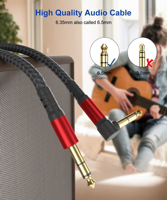 1/4 Inch Cable TRS Guitar Cable 10 Ft 2-Pack, Instrument Cable Guitar AMP Cord