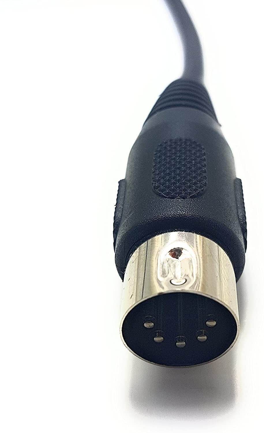 3 Feet (Ft) MIDI Cable with 5 Pin DIN Connector Black (4 Pack)