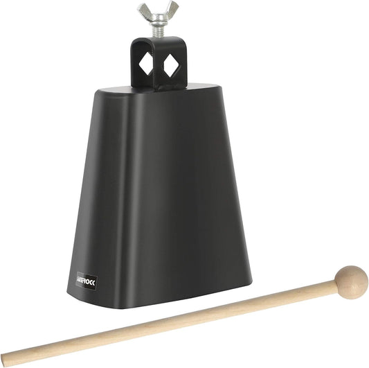 Cow Bell 5 Inch Metal Steel Cow Bell Noise Makers with Mallet for Drumset Kit Percussion Cheering at Sporting Events Wedding Party Concert