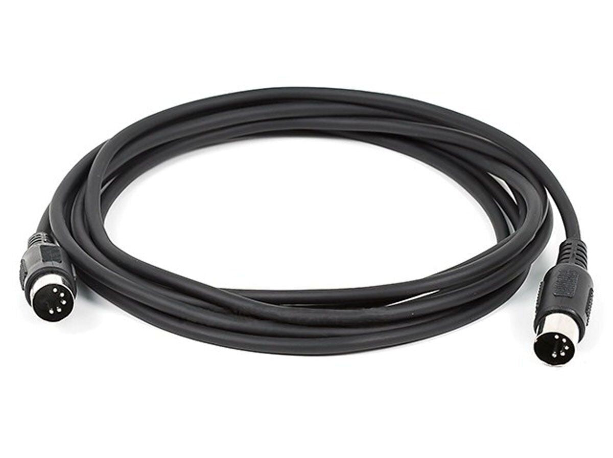 3 Feet (Ft) MIDI Cable with 5 Pin DIN Connector Black (4 Pack)