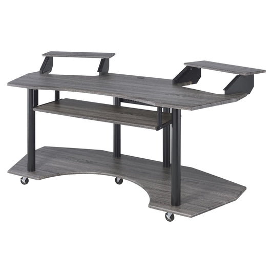 ACME Eleazar Music Recording Studio Desk in Black Oak