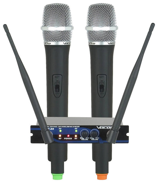 UHF28MN UHF-28-5 -Freq M 656.825 & N 685.960 Dual Channel UHF Wireless Microphone System
