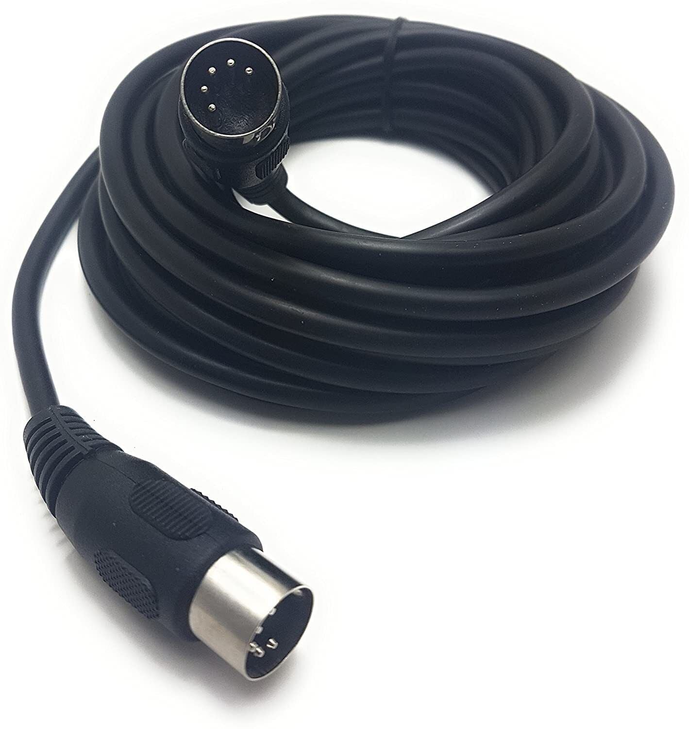 3 Feet (Ft) MIDI Cable with 5 Pin DIN Connector Black (4 Pack)