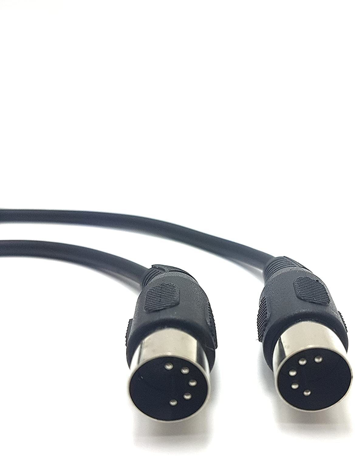 3 Feet (Ft) MIDI Cable with 5 Pin DIN Connector Black (4 Pack)
