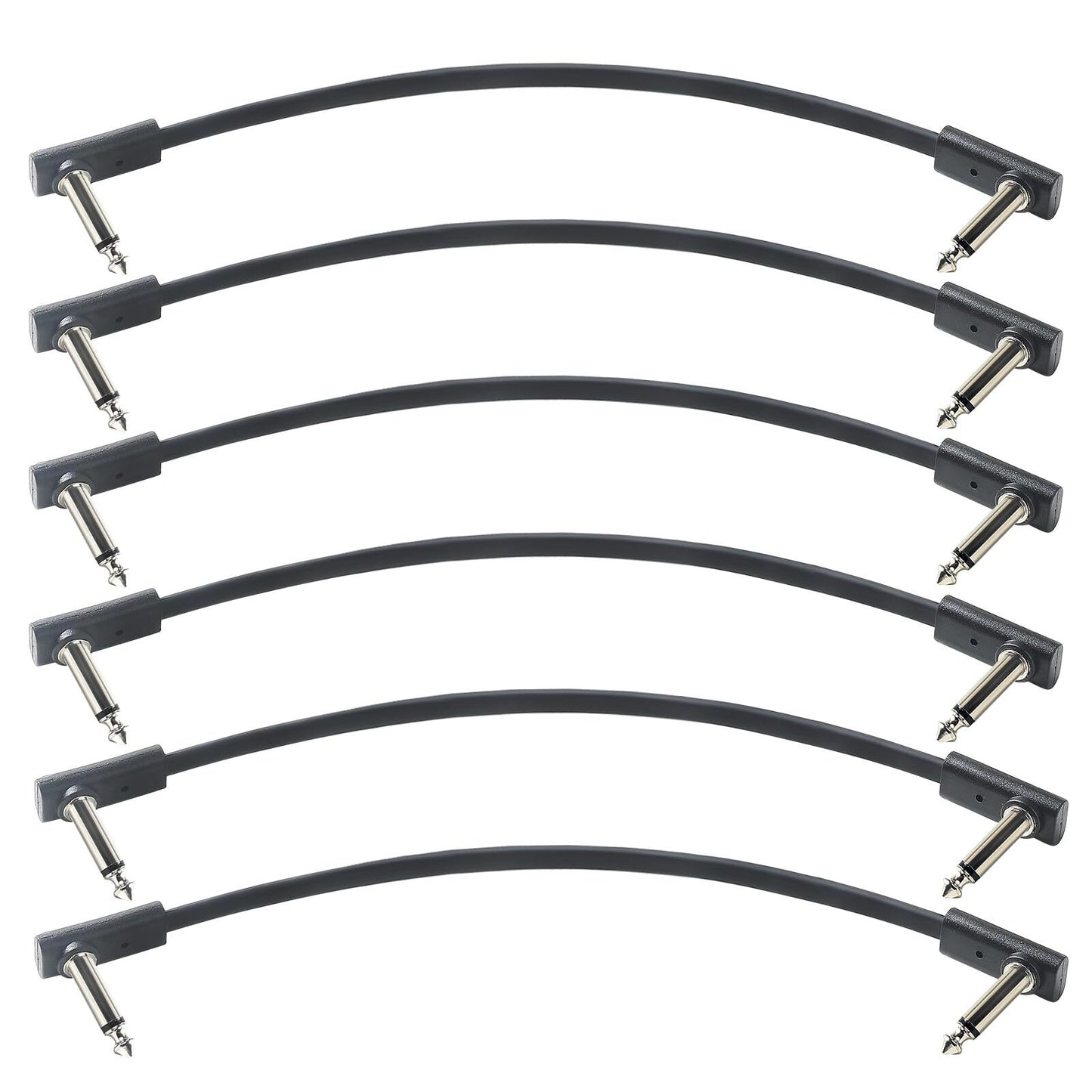 Flat Patch Cables for Guitar Effect Pedal 12 Inch save Space Clear Sound 1/4"...