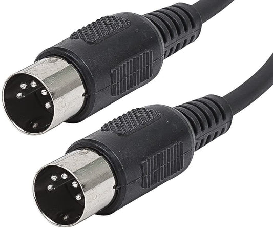 3 Feet (Ft) MIDI Cable with 5 Pin DIN Connector Black (4 Pack)