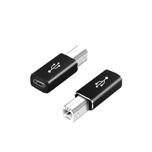 USB C Female to MIDI Adapter, USB C to USB B Adapter (2Packs), Compatible with Printers, MIDI, Electric Pianos, Synthesizers and More Type-C Devices/Laptops, Etc. (Black)…