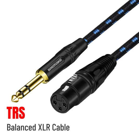 TRS 1/4 Inch to XLR Cable XLR 3-Pin Female to Quarter Inch Male Balanced XLR to Jack 6.35Mm TRS Signal Interconnect Cord