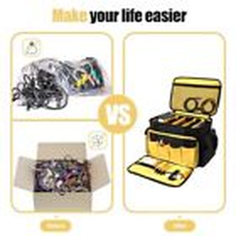 DJ Equipment Gig Bag Cable File Organizer Bag with M(17.5"×11.5"×