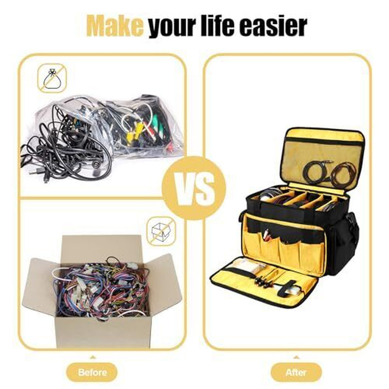 DJ Equipment Gig Bag Cable File Organizer Bag with M(17.5"×11.5"×