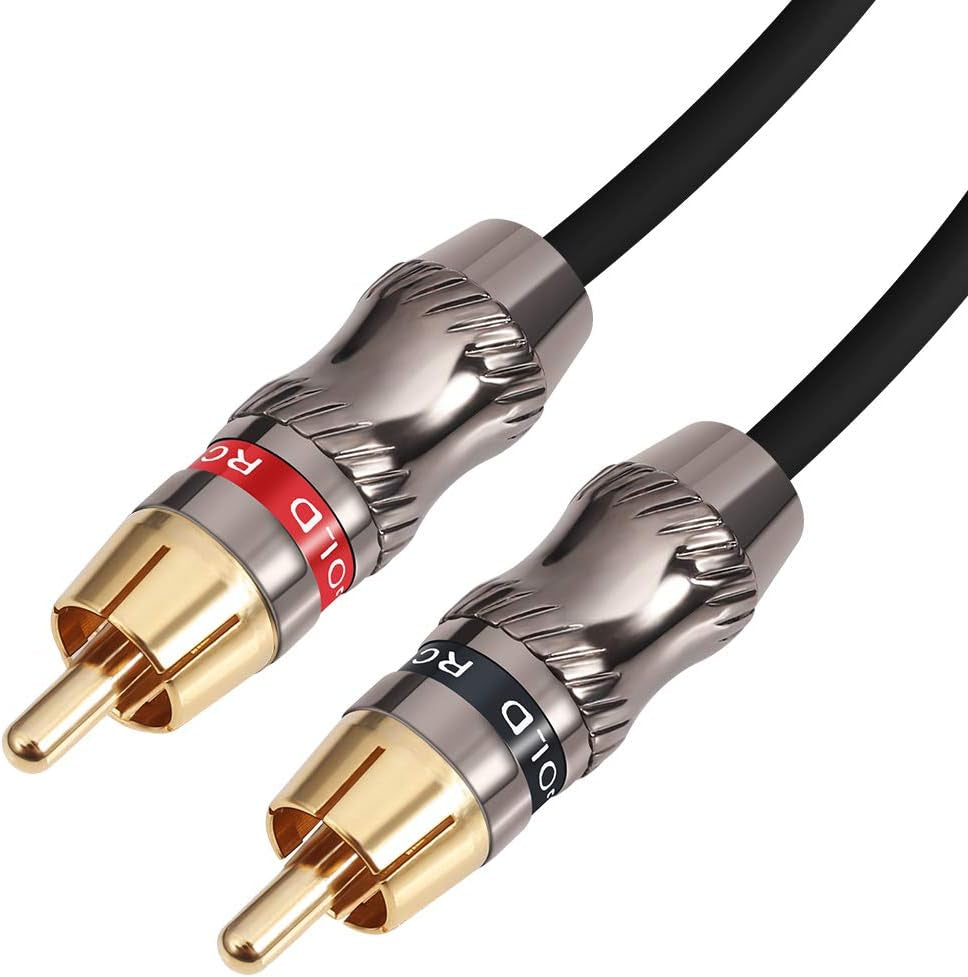 RCA to 1/8 Female Y Cable, Female 3.5Mm to Dual Rca/Phono Male Stereo Splitter Cord, Mini Jack Female to 2RCA Male Audio Breakout Adapter 12 Inch 30Cm