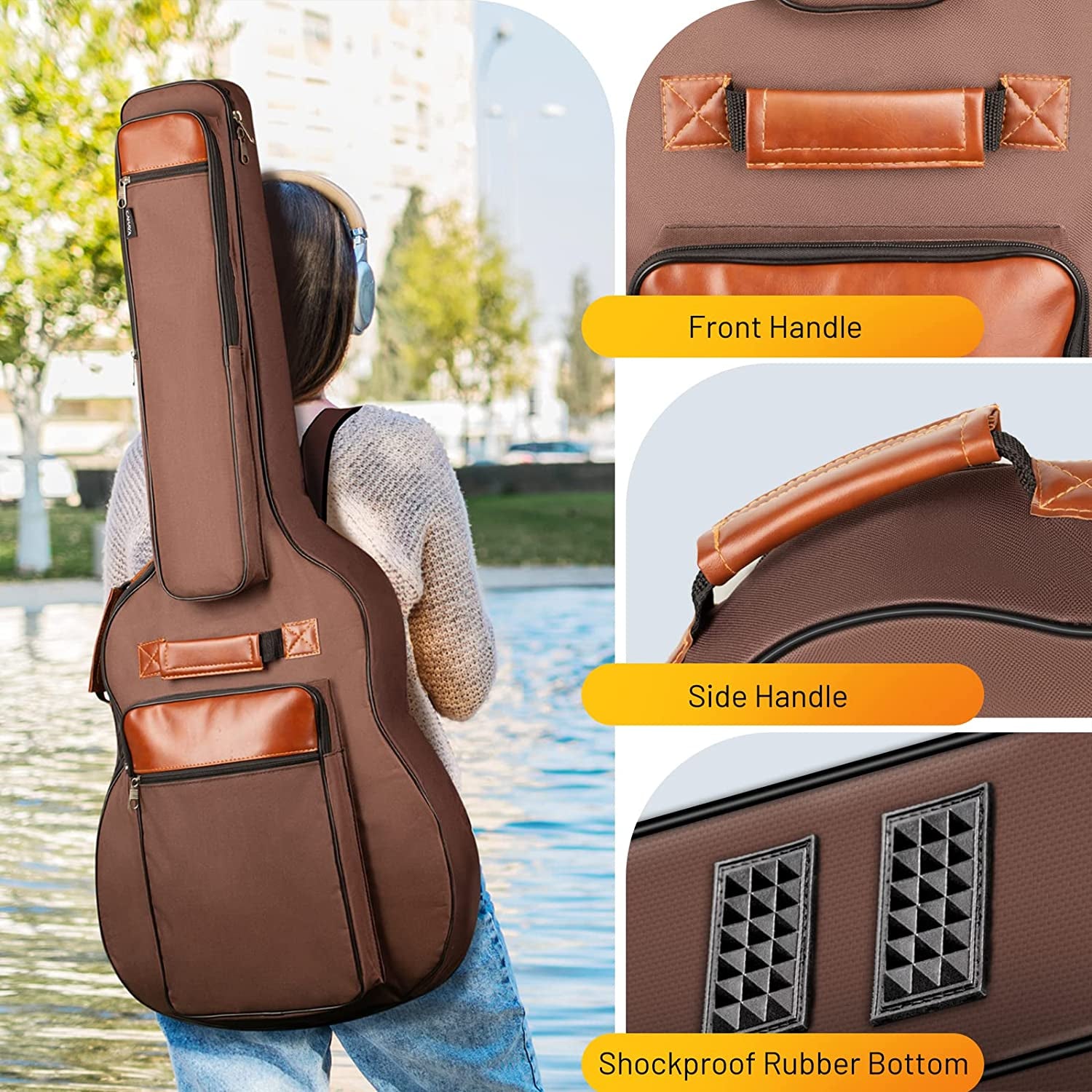 Guitar Bag 40 41 42 Inches 6 Pockets Guitar Case Water Resistent Oxford Cloth 0.