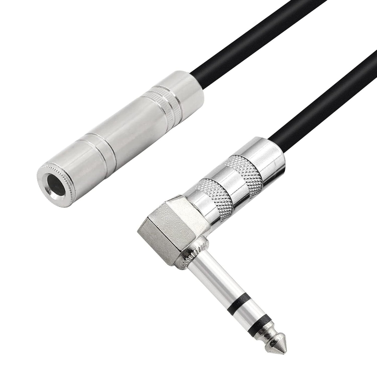 PNGKNYOCN 1/4 Inch Stereo Extension Cable Right Angle 6.35Mm Male to Female TRS