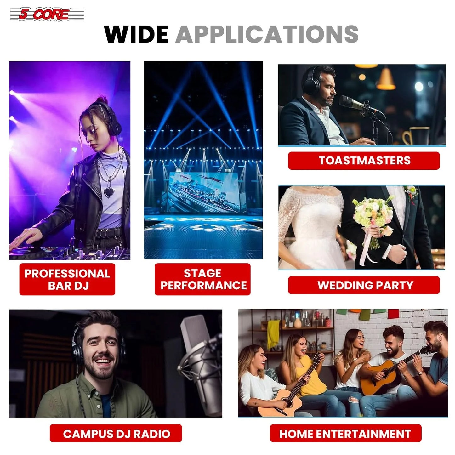 5Core 16-Channel Professional Audio Mixer with Bluetooth and USB Connectivity