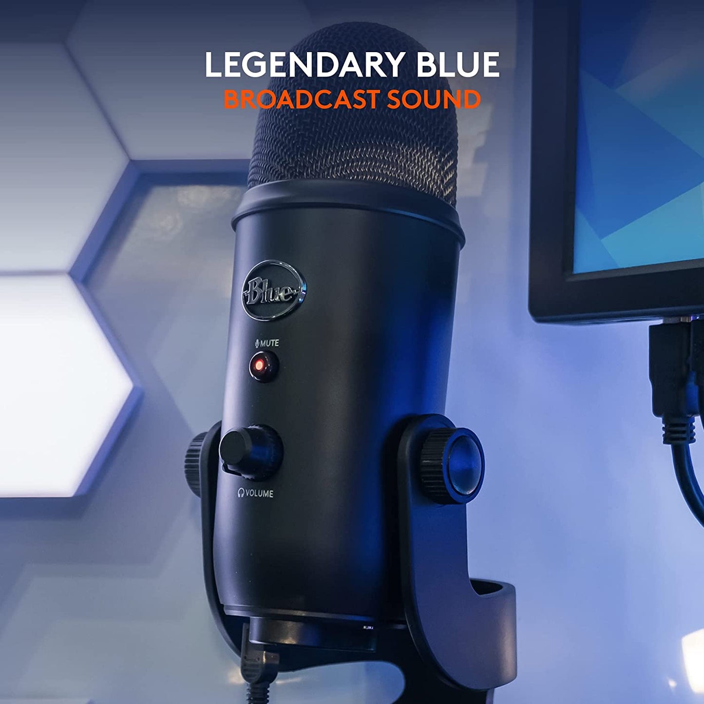 Yeti USB Microphone for Gaming, Streaming, Podcasting, Twitch, Youtube, Discord, Recording for PC and Mac, 4 Polar Patterns, Studio Quality Sound, Plug & Play-Blackout