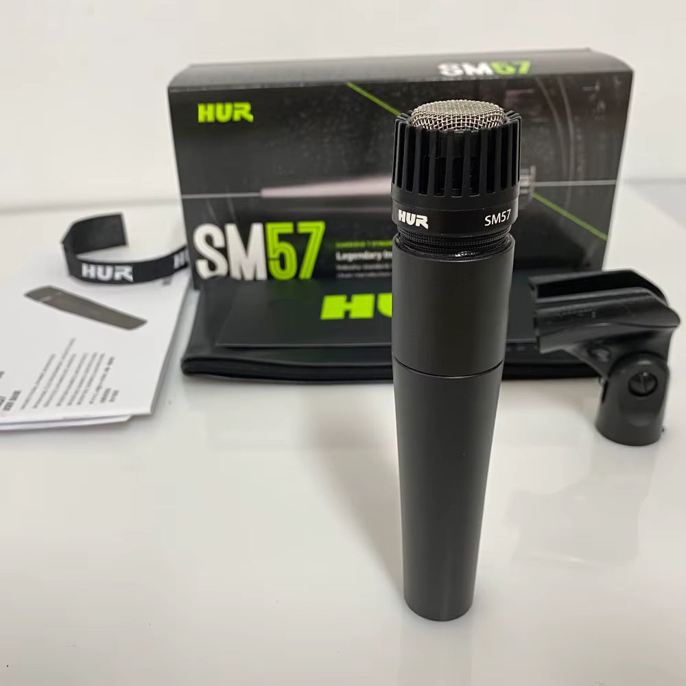 HUR SM57 Instrument Microphone Drum MIC Wired Dynamic Cardioid Microfone Guitar Amp, Bass Amp, Saxophone, Trumpet or Drums