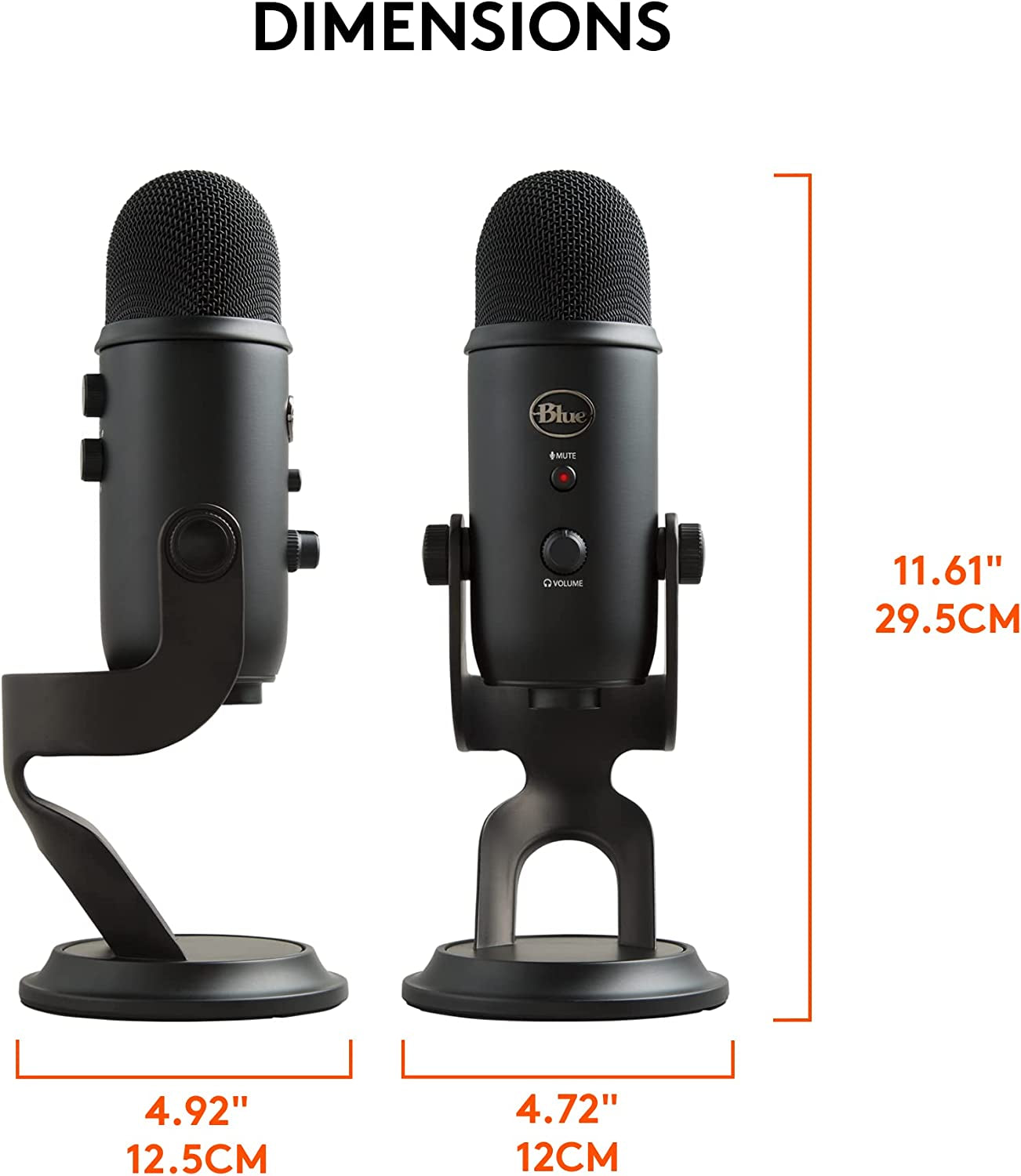 Yeti USB Microphone for Gaming, Streaming, Podcasting, Twitch, Youtube, Discord, Recording for PC and Mac, 4 Polar Patterns, Studio Quality Sound, Plug & Play-Blackout